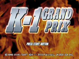 K-1 Grand Prix title screen for Playstation